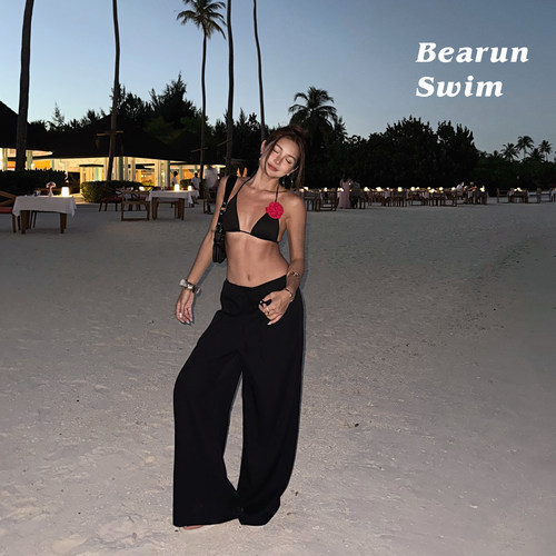 BEARUN SWIM 海边度假沙滩裤女2026新款宽松阔腿裤子直筒休闲长裤