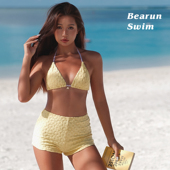 度假泳装 BEARUN 2025新款 海边沙滩分体泳衣套装 比基尼两件套 SWIM