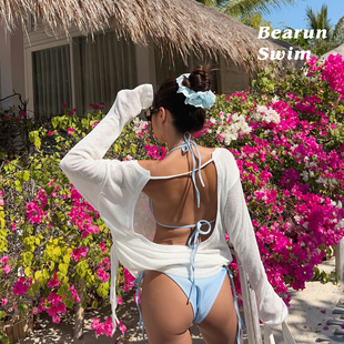 女2025比基尼海边穿搭沙滩圆领上衣 防晒泳衣罩衫 BEARUN SWIM