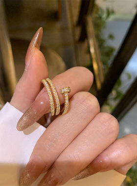 铜微镶冷淡风多层缠绕