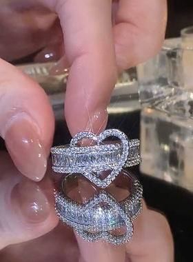 小众设计高级感爱心戒指女轻奢精致高级感食指开口戒2023年新款潮