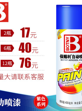 保赐利紫色自喷漆汽车 摩托车涂鸦改色手喷漆DIY二汽紫罗兰雪青色