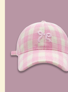 TURN2SPRING 小众设计感 日系清新香风vintage甜美蝴蝶结 鸭舌帽