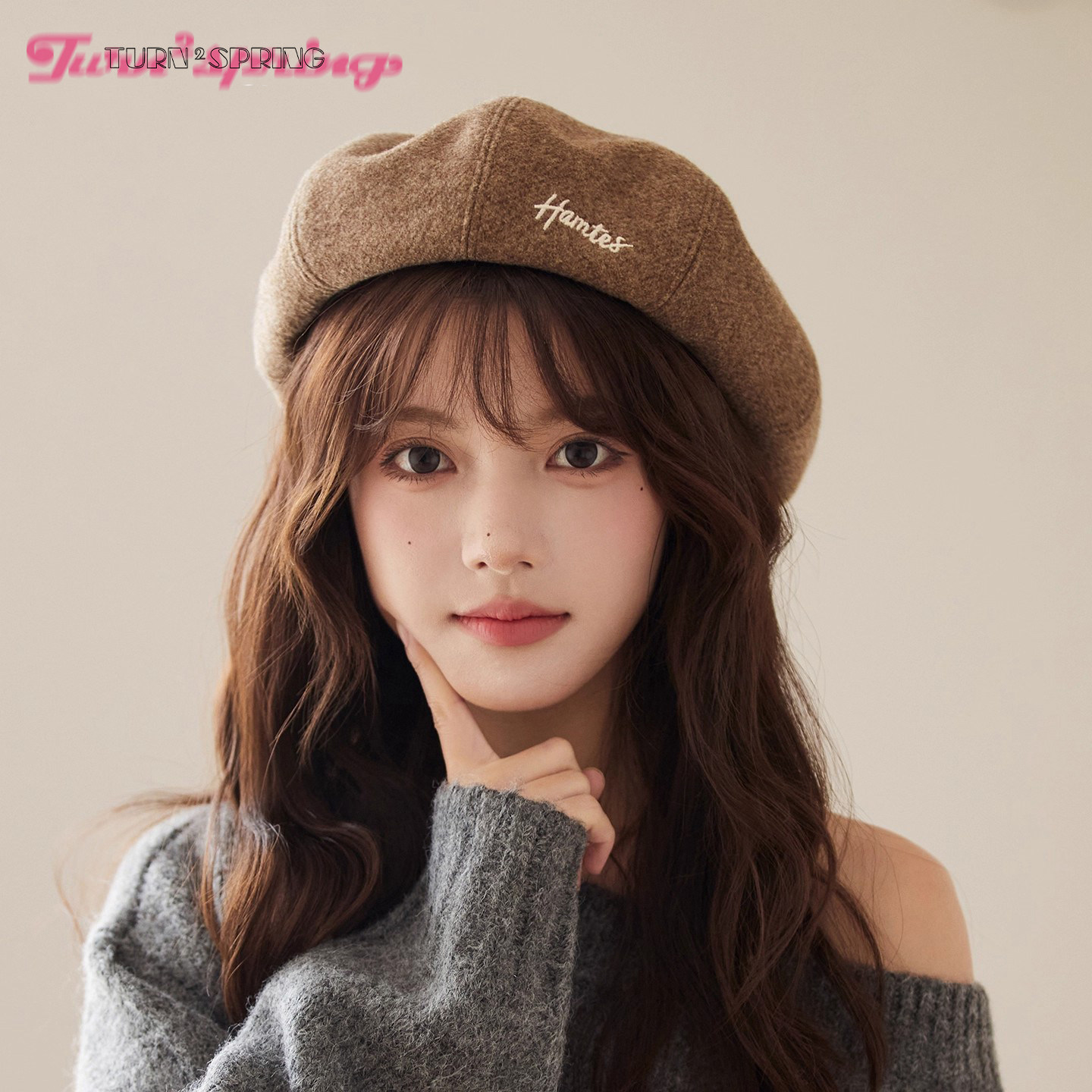 TURN2SPRING 小众设计感 日系秋冬复古画家帽八角帽子 贝雷帽,服饰配件/皮带/帽子/围巾,帽子,淘宝优惠券,粉丝福利购,淘宝优惠卷