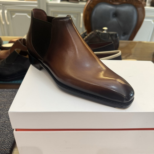 黄棕短靴商务休闲男士正装皮鞋