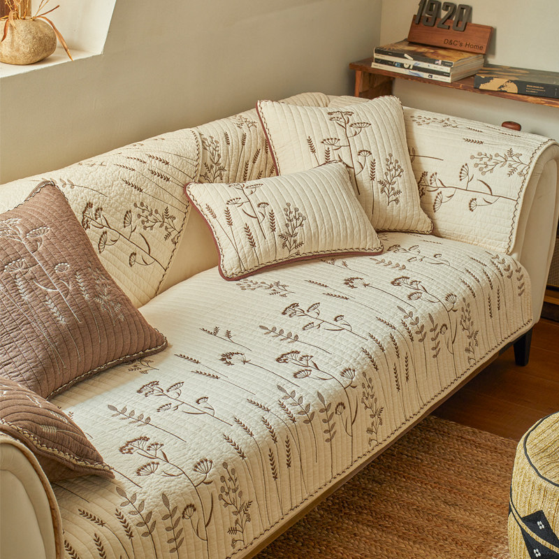 纯棉四季通用沙发垫现代简约防滑布艺坐垫水洗全棉套罩巾盖布定制,居家布艺,沙发垫,淘宝优惠券,粉丝福利购,淘宝优惠卷