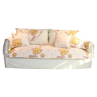 全棉沙发垫防滑布艺卡通四季通用北欧简约现代坐垫套罩巾盖布定制