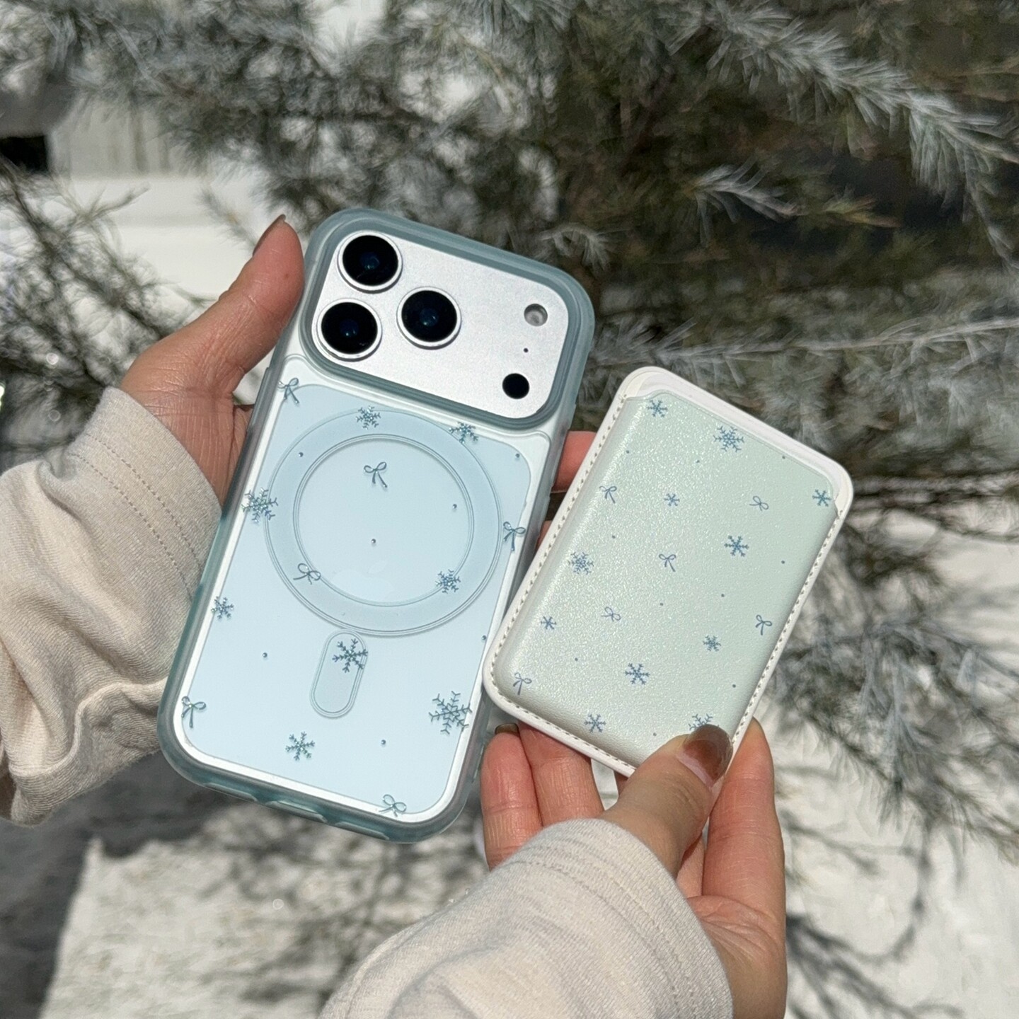 韩风少女蝴蝶结磁吸卡包流沙支架适用苹果16手机壳新款iphone18promax双层磨砂14高级感硬底17全包软边防摔15图片