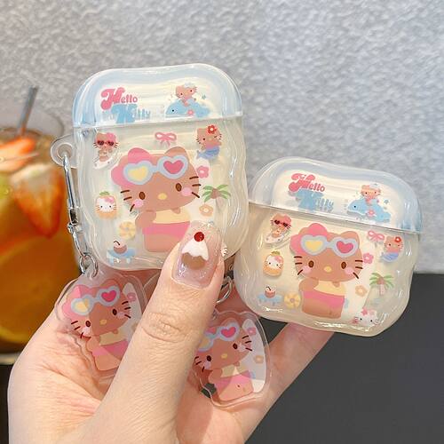 ins趣味可爱沙滩KTairpods4保护套airpod3适用苹果pro3耳机壳无线蓝牙IMD防摔套三代aipods2代airpodpro软胶