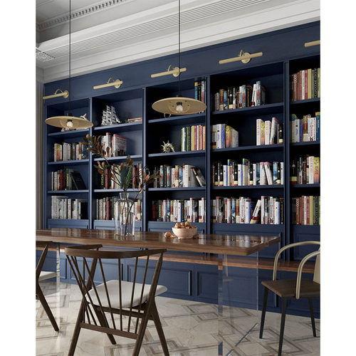 途蓝全实木整体书柜定制美式法式