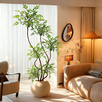 南天竹仿真绿植大型室内盆栽装饰花摆件客厅落地树高级仿生假植物