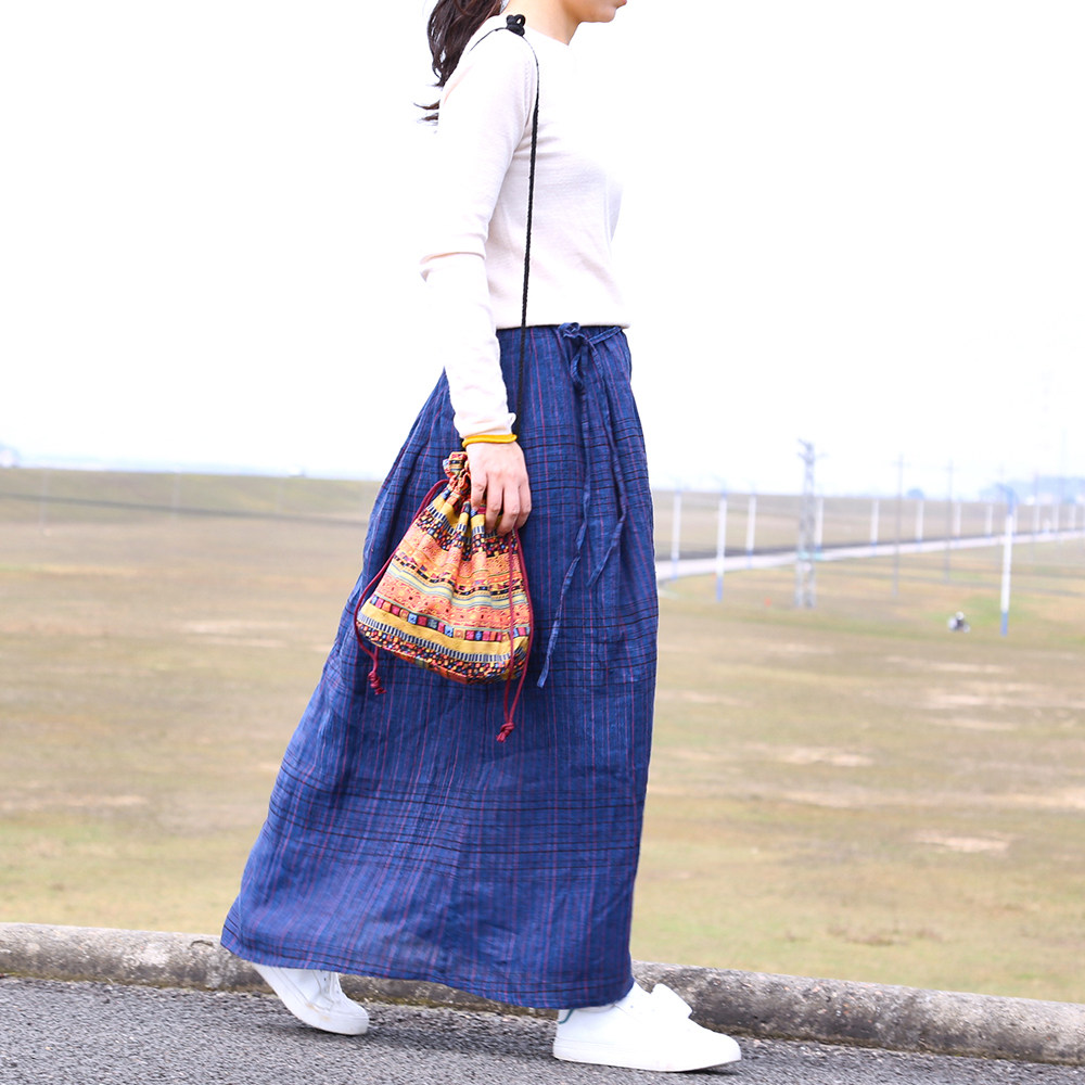 抽绳小布袋印花布艺斜挎手提手拎单肩民族风小布包水桶迷你包扎袋