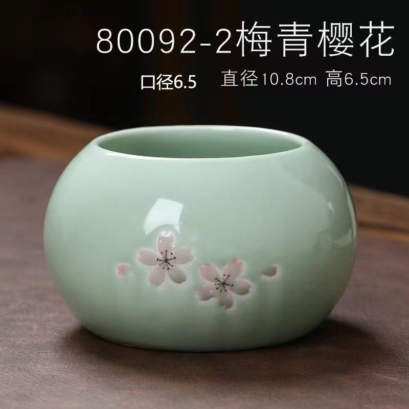 铜钱草花盆水培专用无孔中国风陶瓷大号碗莲睡莲盆缸水仙特价清仓