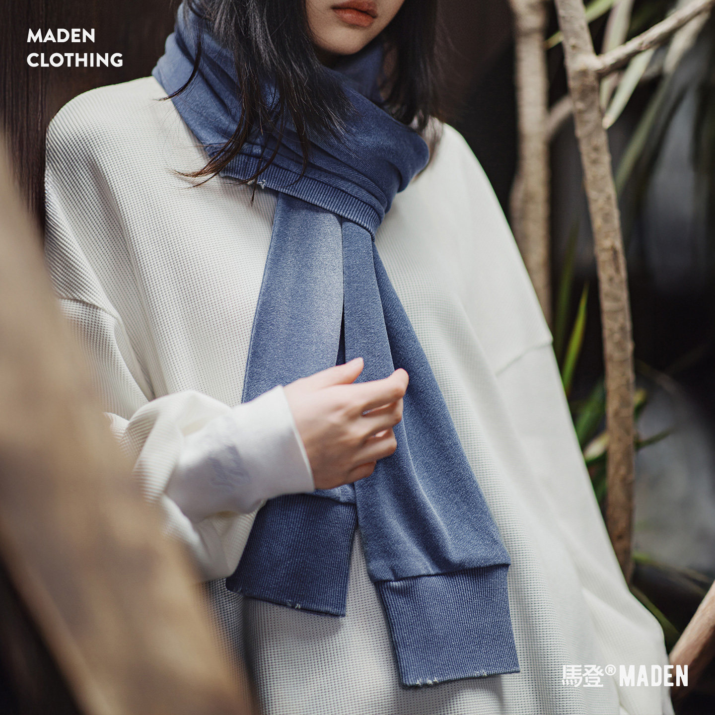 马登复古蓝色针织长款披肩围巾两用保暖护颈围脖外搭护肩女士秋冬,服饰配件/皮带/帽子/围巾,围巾/丝巾/披肩,淘宝优惠券,粉丝福利购,淘宝优惠卷