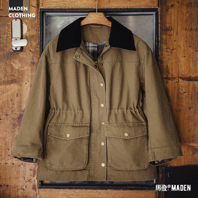 马登女装巴恩风短款派克风衣外套