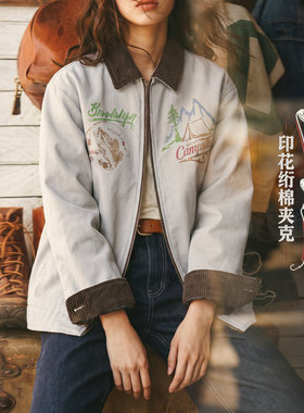 【美式复古工装加绒保暖棉服】