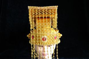 古装皇帝帽 京剧戏曲 玉帝帽 垂帘平定冠 龙王帽 唐朝汉朝皇帝