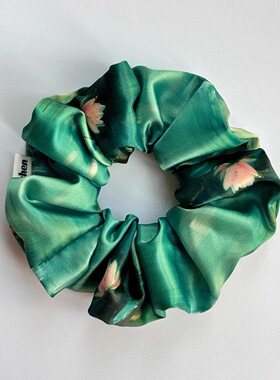 Achen/睡莲梵高油画大肠发圈复古气质手作发圈仿真丝发饰发绳原创