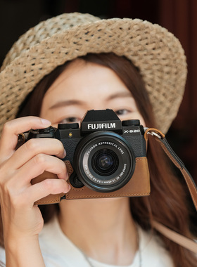 富士XS20保护套XT5真皮底座XT30三代皮套XT50相机包XM5xe5XH2配件