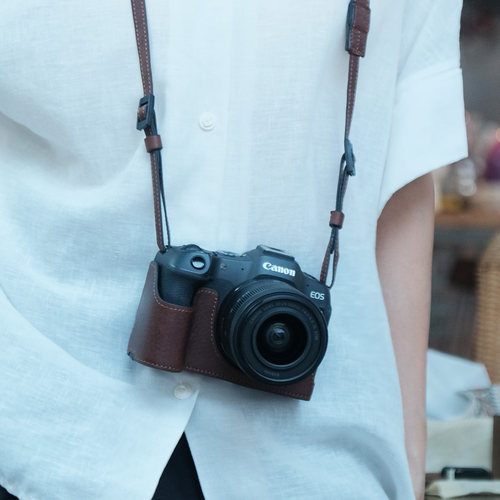 适用佳能R50真皮保护套R50VR8R10