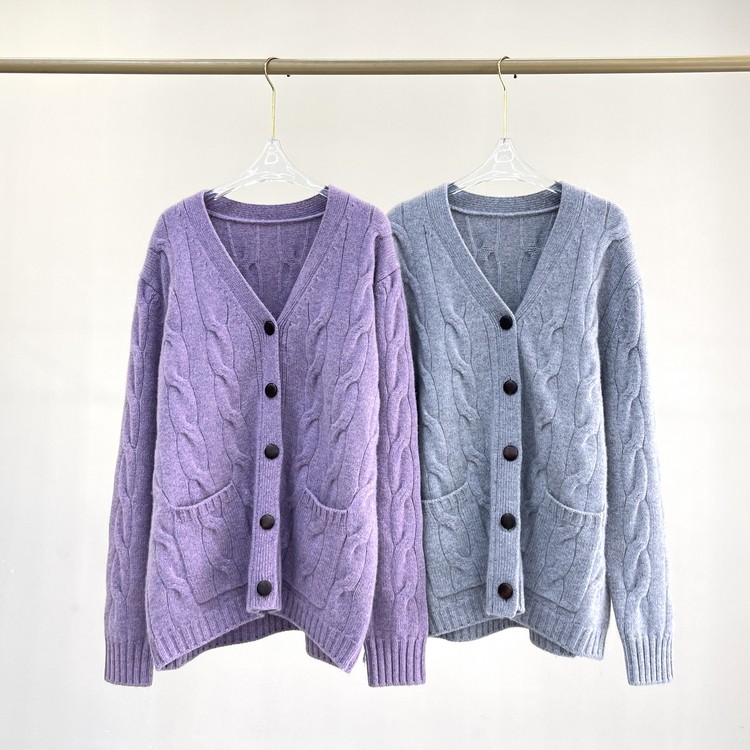 L ~ P福利！！ 秋冬新品V领麻花开衫 复古软糯宽松厚实 00707