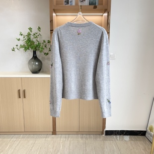 重工绣提花开衫半裙套装秋冬新款女装毛衣 重磅羊绒衫00409