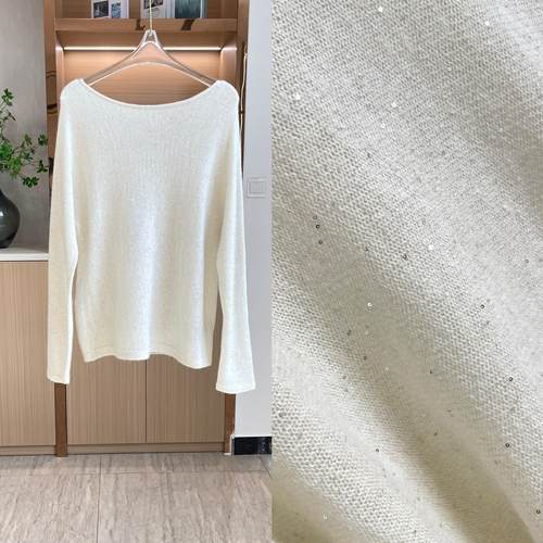 鄂系女装宽松版针织衫水溶珠片