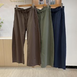 R`贸易d单 松紧腰抽绳休闲裤 显瘦百搭 中高腰409 老渠道