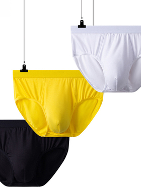 2-4条 40支莫代尔纤维棉三角内裤男人吸汗白色加大码短裤头底裤衩