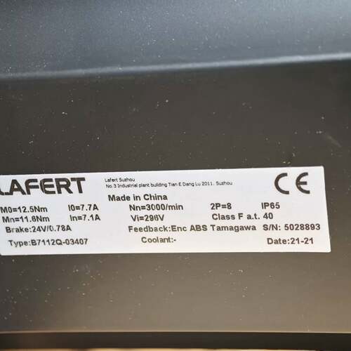 可维修LAFERT拉法特伺服电机B7112Q-03407议价