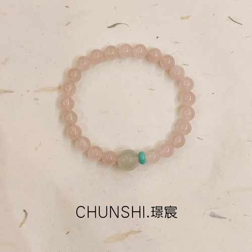 秒杀！「璟宸」新中式原创天然粉水晶马粉蓝瓷松月光石手链手串