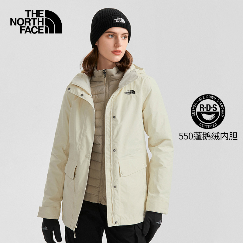 TheNorthFace北面冲锋衣女士秋冬新款户外防水羽绒内胆三合一81QV