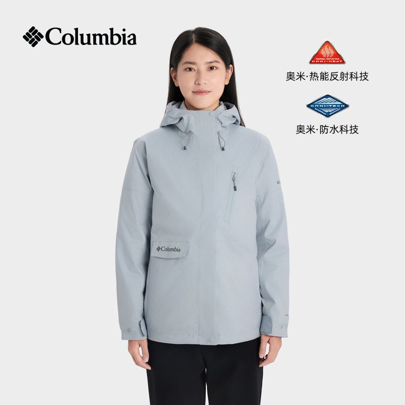 【张婧仪同款】哥伦比亚秋冬女士防水羽绒内胆三合一冲锋衣XR2978