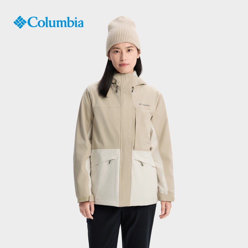 哥伦比亚女户外抓绒防水冲锋衣