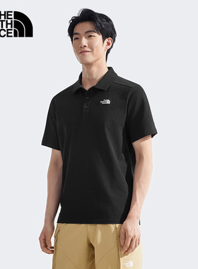 TheNorthFace北面情侣款POLO衫春夏新款户外运动透气短袖T恤8EY7