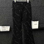 西服套装 设计感满天星重工烫金黑色休闲西裤 男高级宽松阔腿喇叭裤