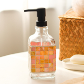 纯手工金桂丹霞马赛克玻璃梳妆台乳液瓶卫生间厨房洗手液按压瓶