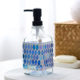 纯手工彩蓝细叶马赛克玻璃梳妆台乳液瓶卫生间厨房洗手液按压瓶