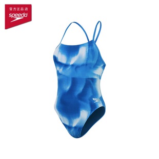 speedo速比涛竞速泳衣女款 专业运动员专业训练连体三角泳衣无胸垫