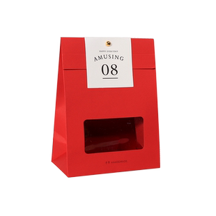 牛皮纸袋牛轧糖雪花酥新年曲奇饼干太妃糖果点心自立礼品包装袋盒