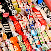 diy自制牛轧糖包装 纸新年红烘焙点心包装 糖果蜡纸太妃糖纸100张