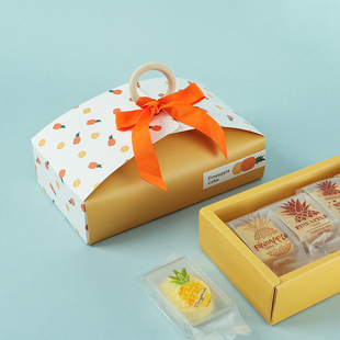 盒8粒装 凤梨酥包装 小清新手提ins礼盒手工烘焙机封袋糕点包装 礼盒