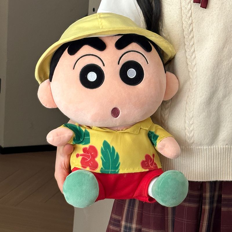 正版蜡笔小新夏日公仔毛绒玩具