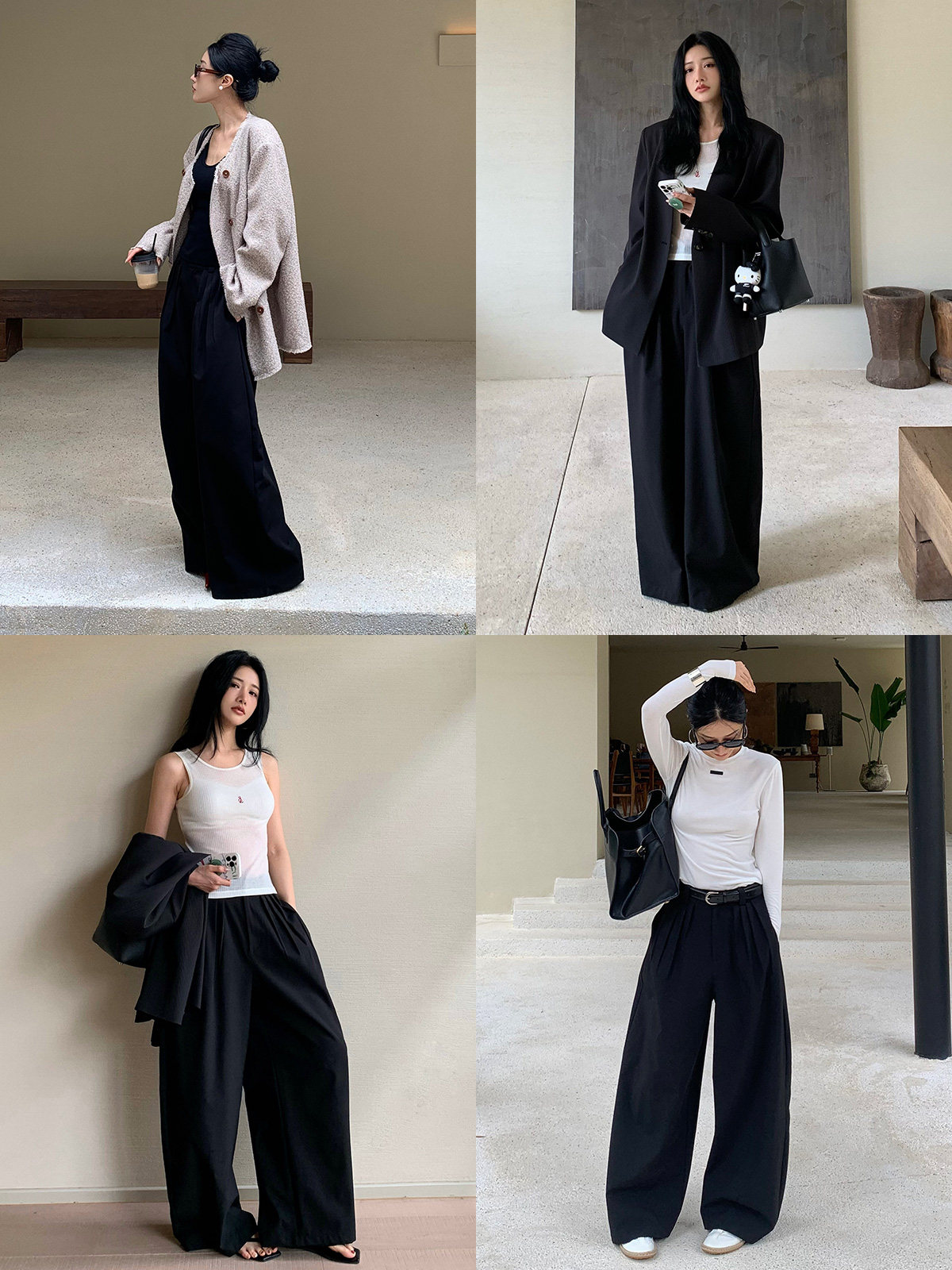 왼쪽 여성 패션 투피스 세트 2024 봄 신작 캐주얼 튜브탑|캐주얼 팬츠|스커트 세트