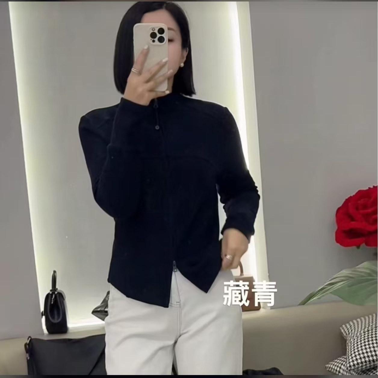 2025秋季新款韩版时尚百搭立领拉链长袖衬衫女修身显瘦上衣潮