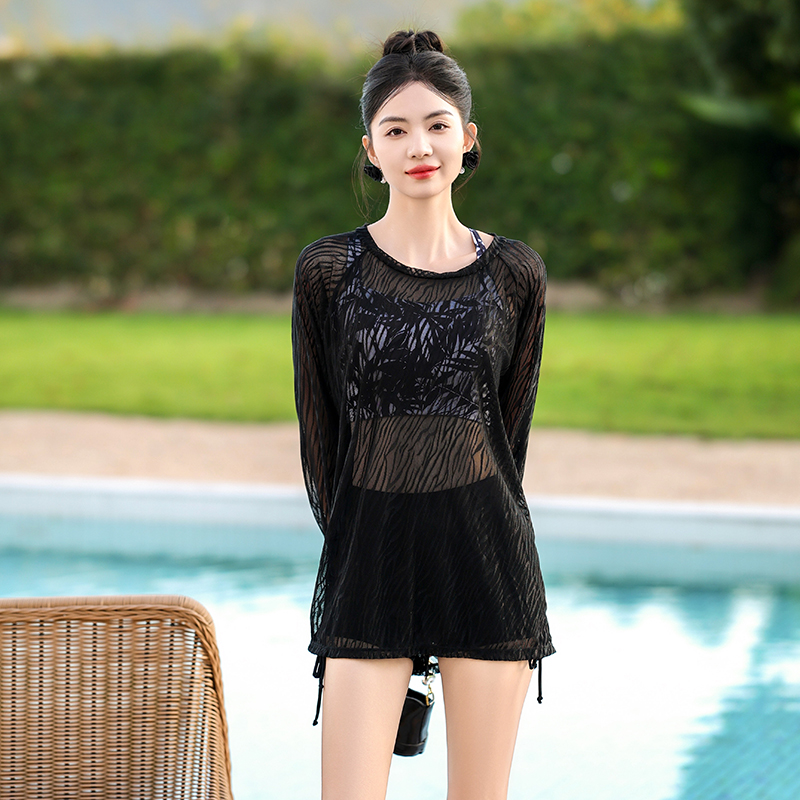 性感镂空网纱分体泳衣