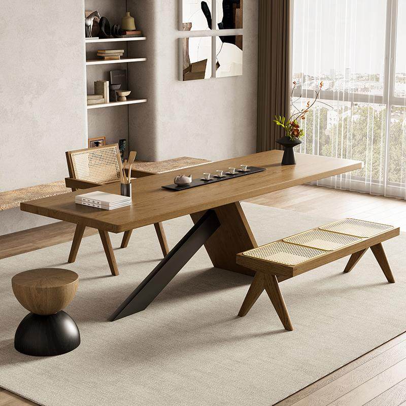 实木阳台茶桌椅组合家用客厅茶几原木茶台民宿老板办公桌2026新款