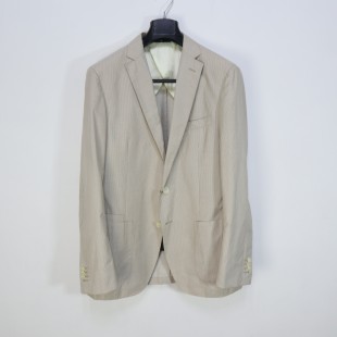 男士 修身 休闲西服 条纹时尚 半夹舒适透气男单西 春夏薄款 蓝豹