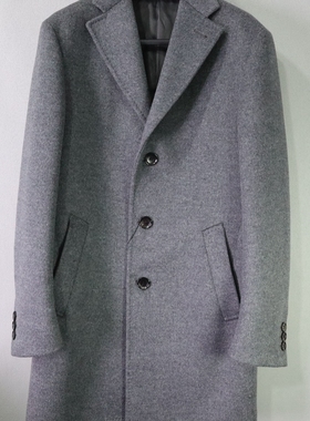 蓝豹旗下工装品牌毛呢大衣  灰色秋冬商务厚款 全羊毛 48 50码