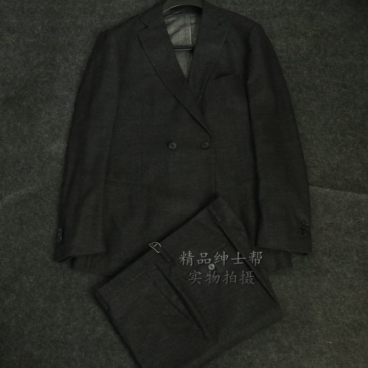 蓝豹/lampo套装西服 one系列新款修身灰色秋冬款羊毛双排扣180码